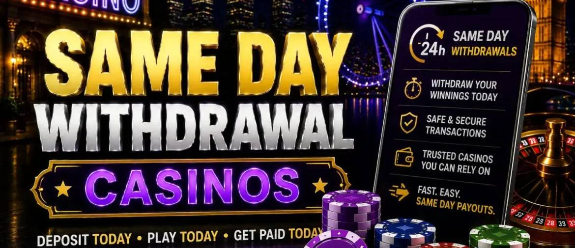 Same Day Withdrawal Casinos UK